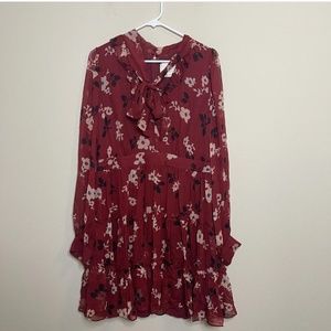 Kate Spade Red Camelia Chiffon Mini A-Line Dress Size 12